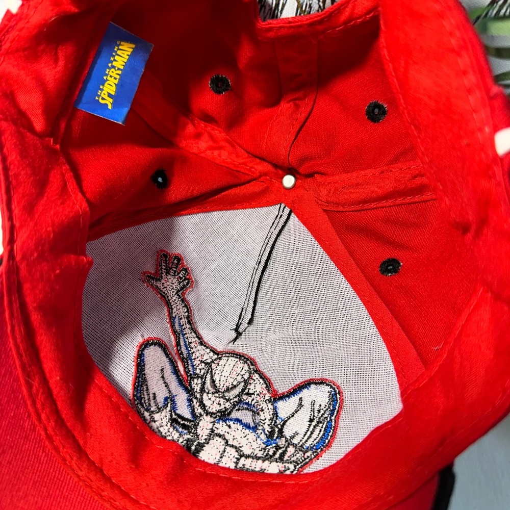 Spiderman Black and Red Adjustable Cap Unisex Kids Youth Hat EUC Strapback - Picture 9 of 10